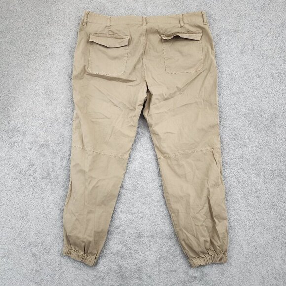 Lauren Ralph Lauren Womens Beige Jogger Pants 16 Cotton/Elastane Blend 28CT - Picture 2 of 7